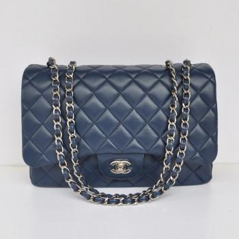 Replica Quality Chanel  Flap bags 28600 Blue Lambskin Cross Body Bag