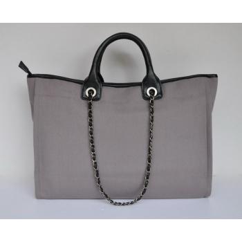 Chanel 2024 New Chanel 66942 Grey Canvas Ladies Bags