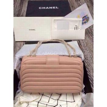 Chanel Handbag Lambskin Chain Apricot