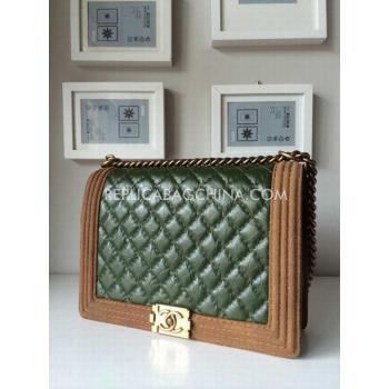 Replica Chanel Calfskin Le Boy Cross Body Bag Chain Green HM11132