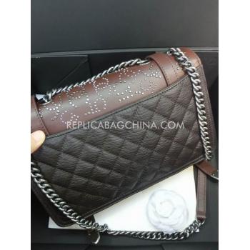 Chanel Handbag Calfskin Brown Cross Body Bag