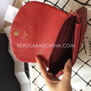 Chanel Red Leather Purse Wallet