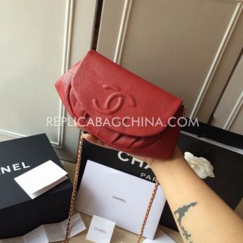 Chanel Red Leather Purse Wallet