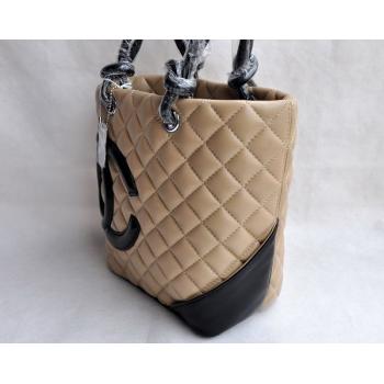 Chanel Cambon bags 25167 Khaki Lambskin Ladies Bag