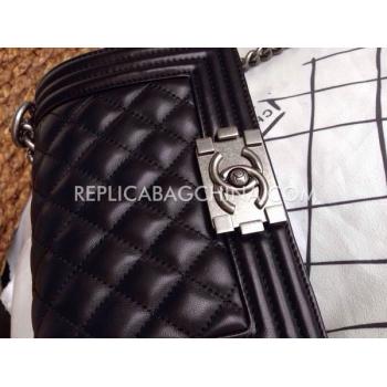 Chanel Lambskin Le Boy Black Cross Body Bag