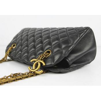 Chanel Bowling Bags 49853 Black Lambskin Ladies Bag Replica