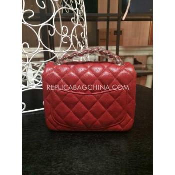 Chanel Handbag Red Snakeskin Totes