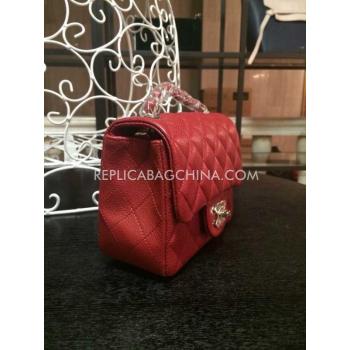 Chanel Handbag Red Snakeskin Totes