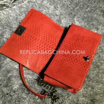 Chanel Red Snakeskin Le Boy Cross Body Bag