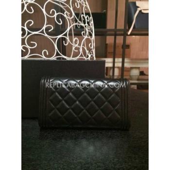 Chanel Lambskin Purse Wallet Black