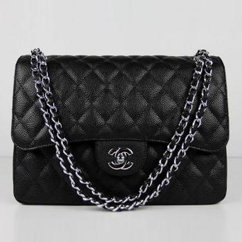 Cheap Chanel  Flap bags 1113 Black Cow Leather Ladies