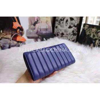 Chanel Purse Strip Blue Calfskin Wallet Replica