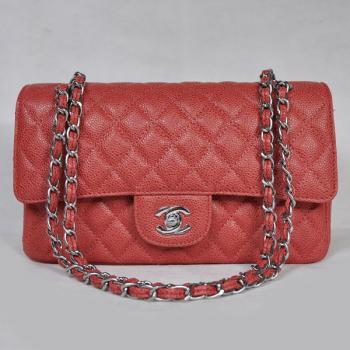 Cheap Chanel  Flap bags 1112 Red Cow Leather Small Handbag