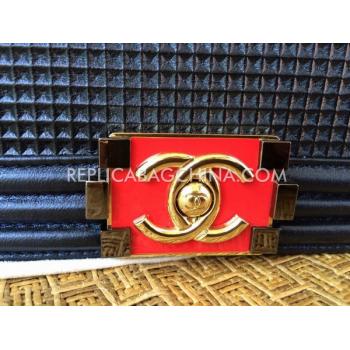 Chanel Blue Handbag Lambskin Le Boy Replica