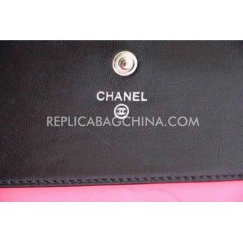 Chanel Black Lattice Pattern Black Calfskin Handbag Purse Replica