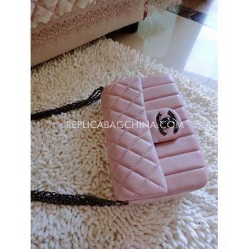 Chanel Shoulder Bag Pink Handbag Leather Replica