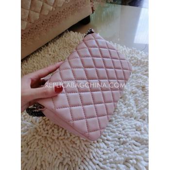 Chanel Shoulder Bag Pink Handbag Leather Replica