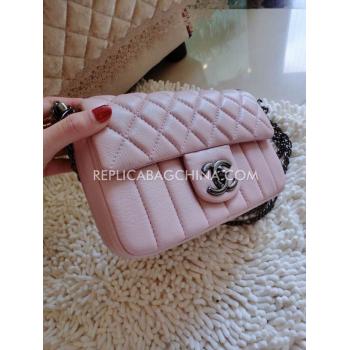 Chanel Shoulder Bag Pink Handbag Leather Replica