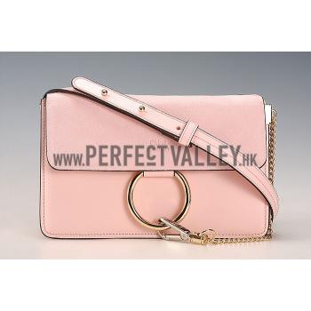 Chloe Faye Small Bag Light Pink Suede Leather Flap