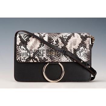 Chloe Faye Small Bag Black and Python Pattern Replica