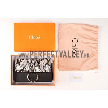 Chloe Faye Small Bag Black and Python Pattern Replica