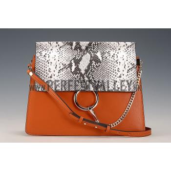 Chloe Faye Python Flap Tan Shoulder Bag Replica