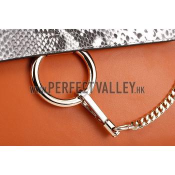 Chloe Faye Python Flap Tan Shoulder Bag Replica