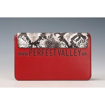 Chloe Faye Small Bag Dark Red and Python Pattern Replica