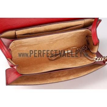 Chloe Faye Small Bag Dark Red and Python Pattern Replica