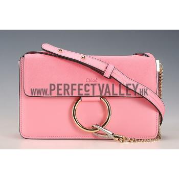 Chloe Faye Small Bag Pink Suede Leather Flap