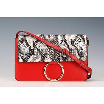 Chloe Faye Small Bag Red and Python Pattern Replica