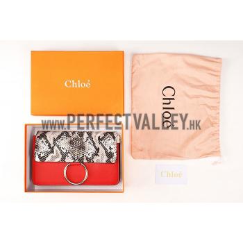 Chloe Faye Small Bag Red and Python Pattern Replica