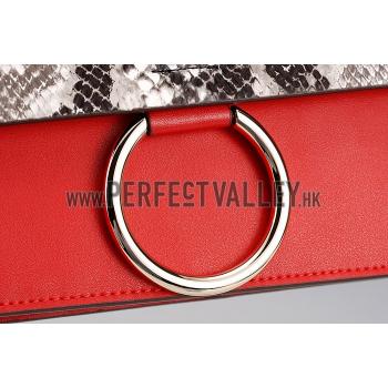 Chloe Faye Small Bag Red and Python Pattern Replica