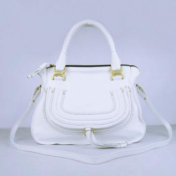 Chloe  9806 2way Lambskin White Handbag