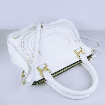 Chloe  9806 2way Lambskin White Handbag