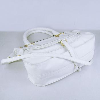 Chloe  9806 2way Lambskin White Handbag