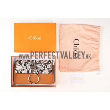 Chloe Faye Small Bag Tan and Python Pattern