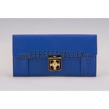 Cheap Chloe Elsie Long Wallet With Flap Bag Calfkin Blue