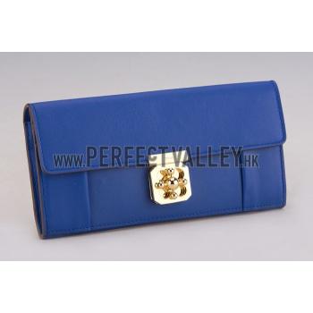 Cheap Chloe Elsie Long Wallet With Flap Bag Calfkin Blue