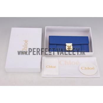 Cheap Chloe Elsie Long Wallet With Flap Bag Calfkin Blue