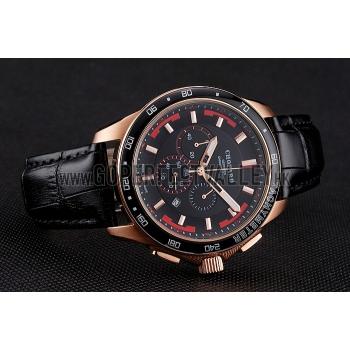 Chopard Mille Miglia GTS Black Dial Gold Case Black Leather Bracelet 1454001