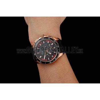 Chopard Mille Miglia GTS Black Dial Gold Case Black Leather Bracelet 1454001