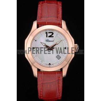 Chopard Red Leather Bracelet Watch 80276