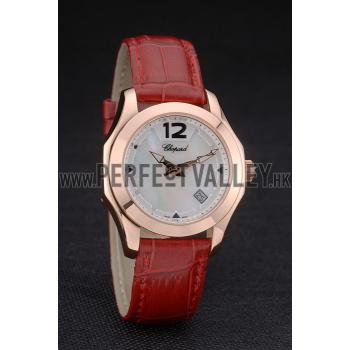 Chopard Red Leather Bracelet Watch 80276