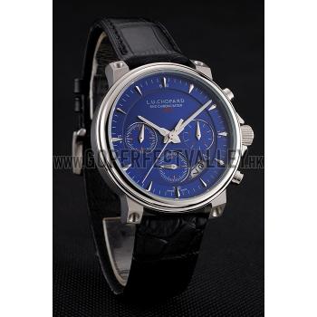 Chopard L.U.C 8HF Power Control Blue Dial Black Leather Bracelet 1454004