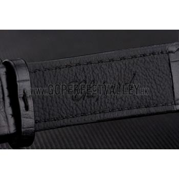 Replica Chopard L.U.C 8HF Power Control Black Dial Black Leather Bracelet 1454002