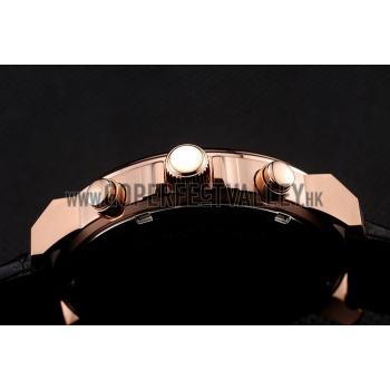 Replica Chopard L.U.C 8HF Power Control Black Dial Black Leather Bracelet 1454002