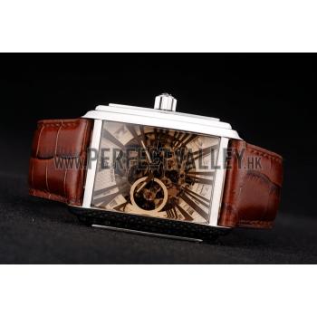 Emporio Armani Meccanico Brown Leather Strap Open Dial 98255