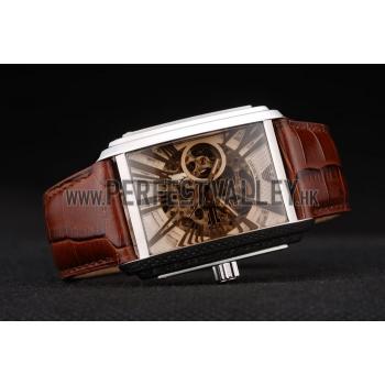 Emporio Armani Meccanico Brown Leather Strap Open Dial 98255