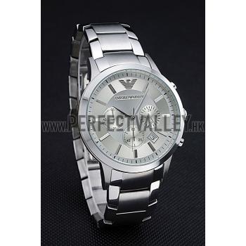 Emporio Armani  Chronograph Silver Dial Stainless Steel Bracelet  622344 Replica